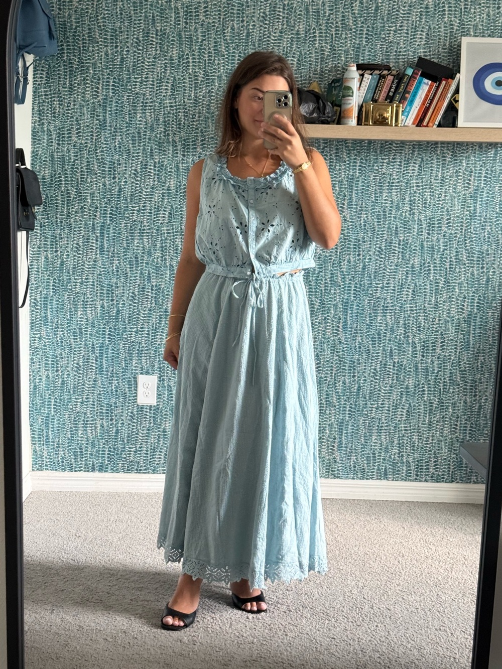 Free People Madelyn Cotton Maxi Skirt Set size Medium